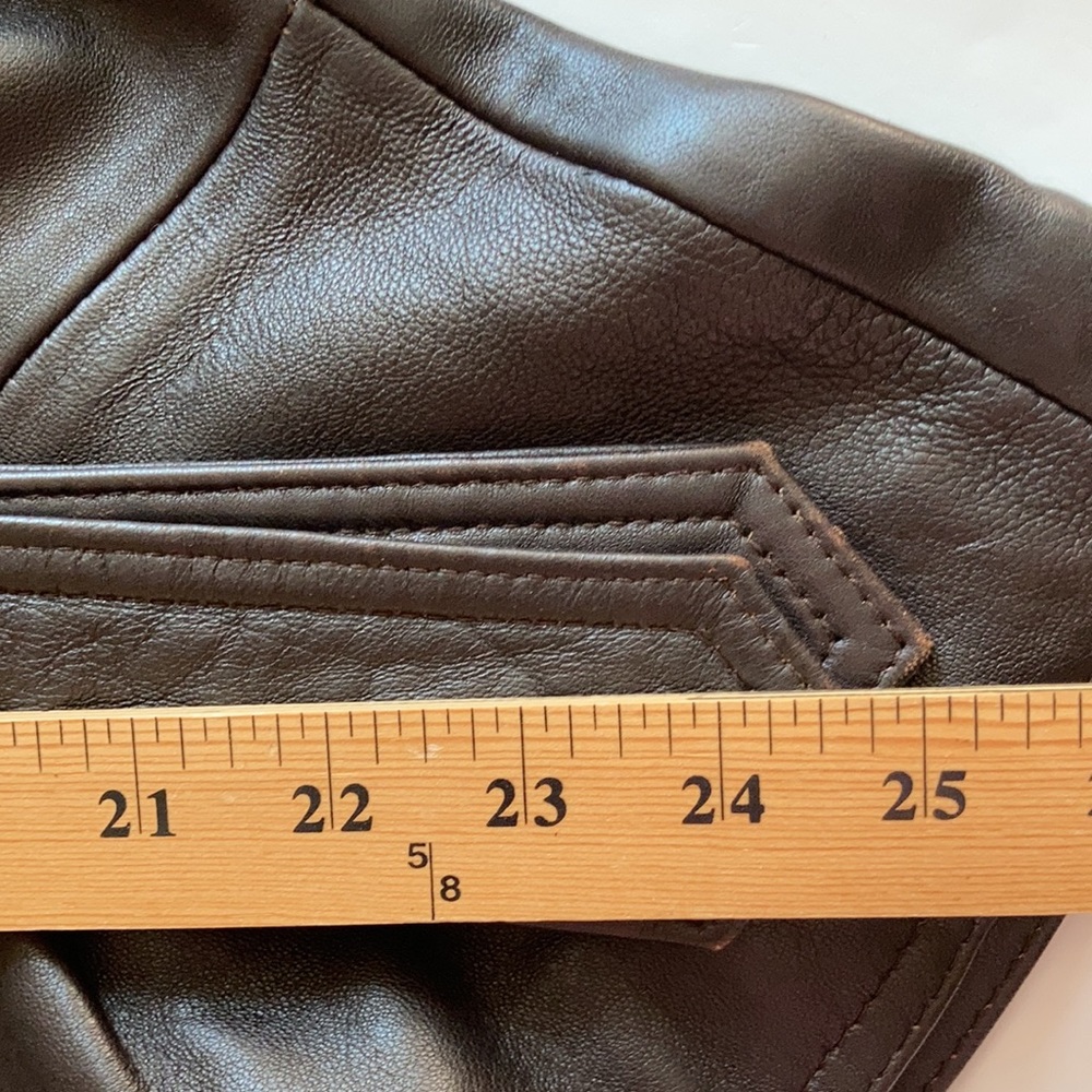 Chocolate Brown Leather Belted Jacket - Picture 15 of 16